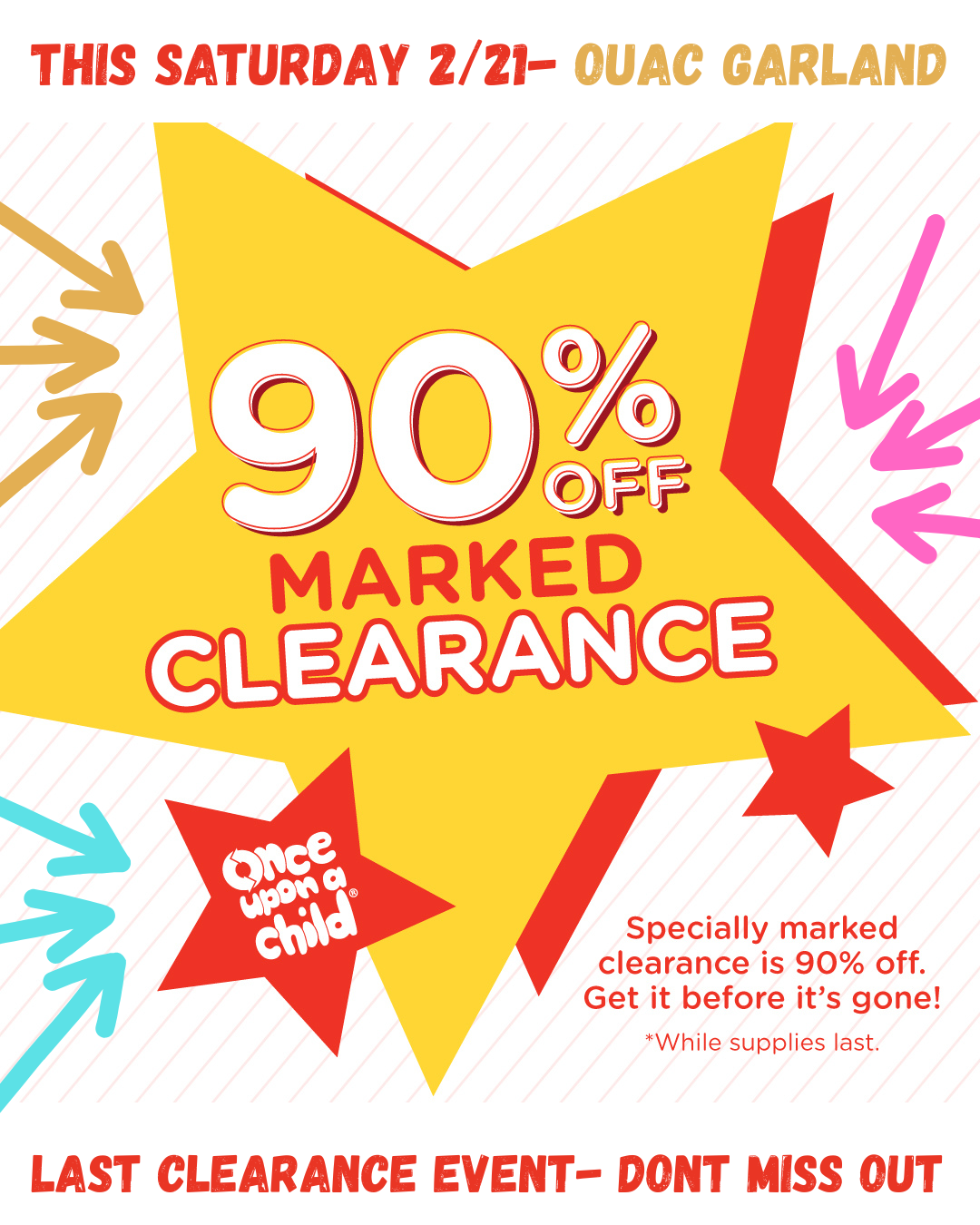 90% OFF CLEARANCE EVENT 2/21